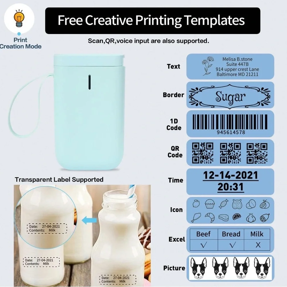 Niimbot D11 Label Maker Portable Bluetooth Thermal Wireless Printer Extra Labels